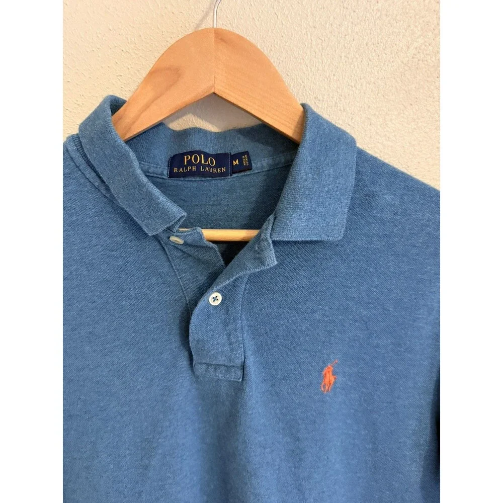 Men's Sz M RALPH LAUREN POLO Short Sleeve Polo Shirt Blue golf work office